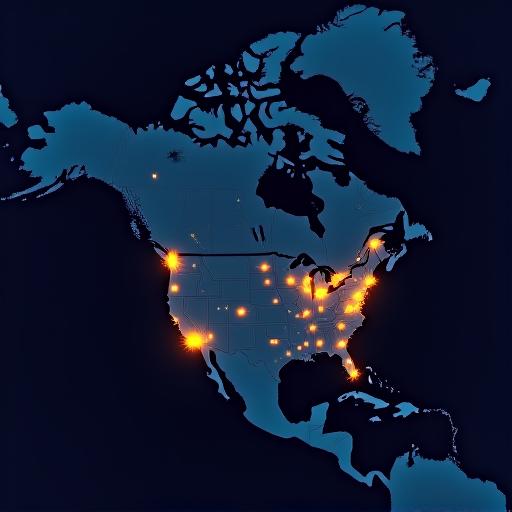 Strategic logistics coverage map highlighting major US terminals